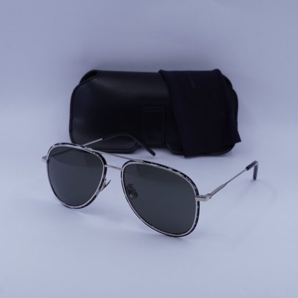 Saint Laurent SL294 003 Aviator Sunglasses - Silver/Grey - Picture 5 of 9